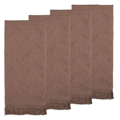 4 Pack Boho Bathroom Decor Hand Towels - color: Brown