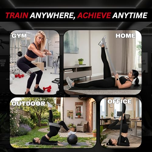 Multiple Lengths Fabric Resistance Bands Set – Short, Medium & Long Exercise Bands for Working Out – Non-Slip, Durable Exercise Bands for Stretching, Yoga, Home Fitness