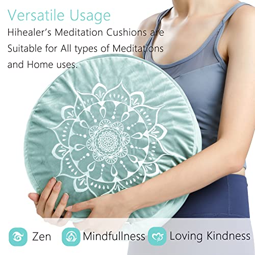 Hihealer Meditation Cushion, Traditional Tibetan Velvet Meditation Pillow - color: Tranquil Night & Day