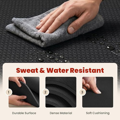 THAILE Large Exercise Mat, 7'x5'/6'x4'/8'x5', 6mm Workout Mat for Home Gym | Heavy-Duty & Shoe-Friendly Large Yoga Mat: Textured grip and cushioning support cardio, Pilates, stretching workouts - size: 7x5FT