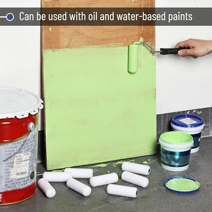 Bates- Foam Paint Roller Covers, 4 Inch, 30 Pack, Bulk High Density | Foam Roller Covers for Paint Roller Use, Smooth Finish Painting, Walls, Cabinets, Furniture & DIY Painting Projects
