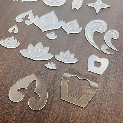 Acrylic Mandala Stencils, Set of 14 with 54 Shapes, Transparent, for Dot Painting, Geometric Patterns, and Decorative Art