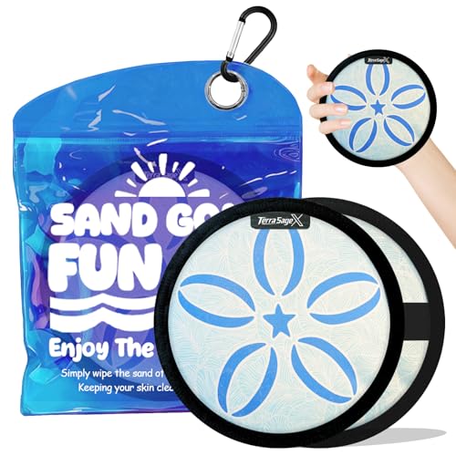 Sand Remover for Beach Towels - Soft Quick Clean Mitt for Kids & Adults | Removes Sand in Seconds,Gentle on Skin,Reusable & Washable,Beach Vacation Essential,Perfect for Beach, Pool & Camping - color: Big Blue Flower