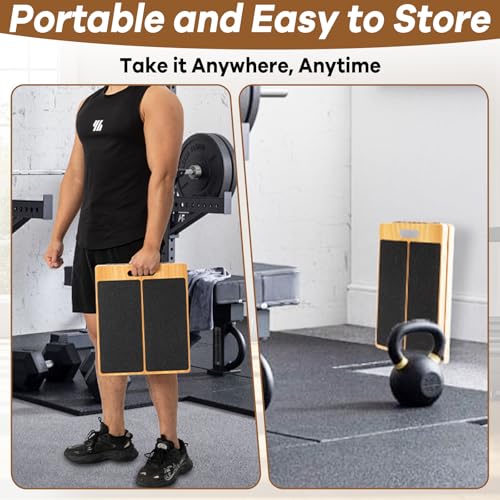StrongTek Professional Wooden Balance and Adjustable Slant Board Set – Ideal for Core Strength, Stability, and Flexibility Training