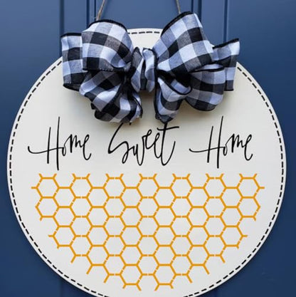 Welcome Stencils for Painting on Wood 12” Welcome Stencil for Wood Sign Doormats Half Round Hello Stencils for Door Mat Fabrics - style: Daily 22p