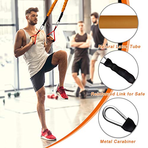 AHIER 14PCS Resistance Bands Set, Exercise Bands for Men & Women, 20lbs to 40lbs Workout Bands, Elastic Resistance Bands with Door Anchor, and Ankle Straps for Training, Yoga