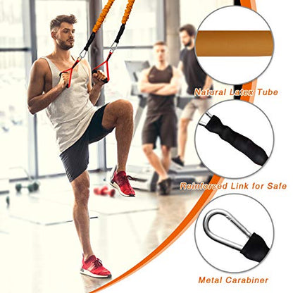 AHIER 14PCS Resistance Bands Set, Exercise Bands for Men & Women, 20lbs to 40lbs Workout Bands, Elastic Resistance Bands with Door Anchor, and Ankle Straps for Training, Yoga