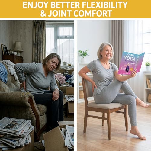 POCAZONE Chair Yoga Book for Seniors Over 60, 30-Day Exercise & Video Guide - color: Chair yoga Book