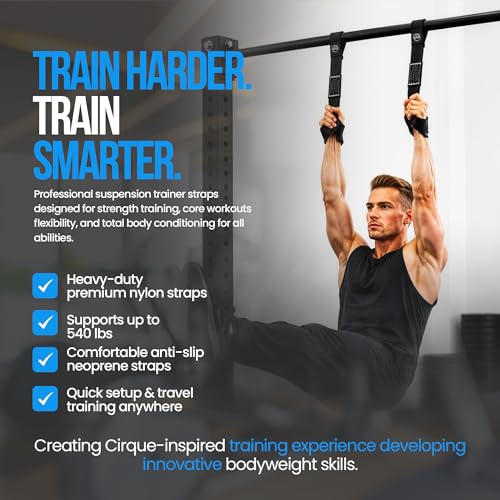 Suspension Trainer Straps, Premium Nylon Bodyweight Suspension Straps