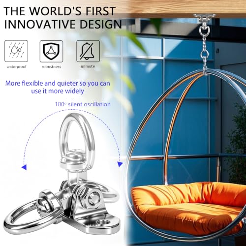 Heavy Duty Swing Hanger 360°+180°Rotation 1500LB Capacity for Sandbag Yoga Swing Hammock Chair - style: 2-holes