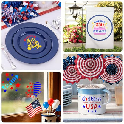72 PCS 3x3 Inch Independence Day Stencils for Painting - Reusable USA Flag Patriotic Painting Templates, Red White and Blue Party Supplies for 4th of July Memorial Day Painting Stencil - style: 72 PCS Independence Day
