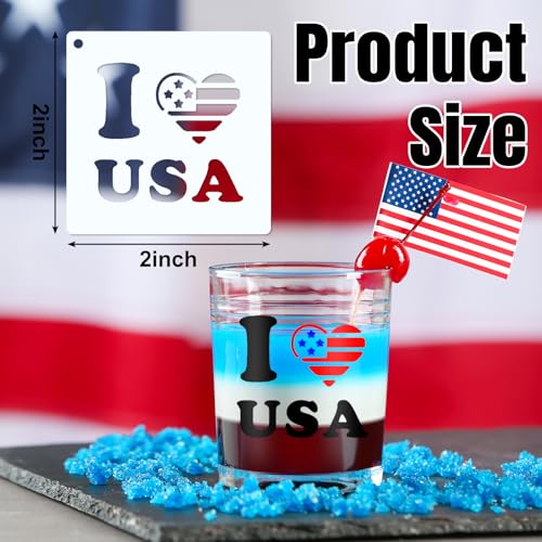 Fainne 100 Pcs 2 Inch Patriotic Stencils Small Stencils for Painting | Reusable Craft Stencils, DIY Scrapbook, Wood Wall Fabric Rock Chalkboard Sign Painting, Home Art Decor Projects - style: Patriotic Style
