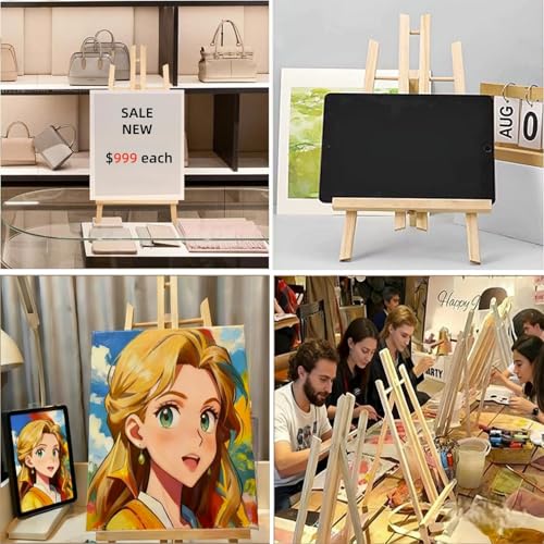 Adjustable Portable Tabletop Easel Stand for Painting, Wooden Art Easel, Painting Easel for Canvas and Sign Display – Sturdy, Versatility Art Easel for Painting Parties (11.8"X7.5"X1.18") - size: 11.8"X7.5"X1.18"