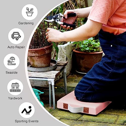 HappyPicnic Waterproof Garden Kneeling Pad, 2in Thick, Pink, 1 Pack | Soft High-density Foam knee Support, with Handle, Easy to Clean, Non-slip, for Gardening, Yoga, Prayer, Housework, Exercise - color: Light Pink