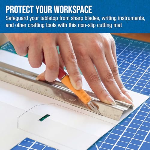 U.S. Art Supply 40"x60" Self-Healing Cutting Mat 5-Ply Pink/Blue | Double-Sided Pink/Blue Craft Mat, Non-Slip Cutting Mats for Crafts, Sewing, Quilting, Scrapbooking - color: Pink/Blue