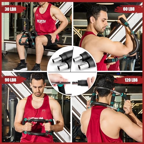 Twister Arm Trainer, 30-120 lbs Adjustable Chest Workout Equipment | 4 Spring & Poster for Men & Women, Detachable Power Twister Home Fitness Equipment for Enhancing Upper Body Muscle - color: Blue