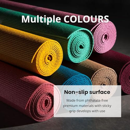 Everyday Yoga Deluxe Mat, Spacious 72"x24" Non-Slip, 3-5mm Extra Thick - color: Plum, size: 3mm Thick