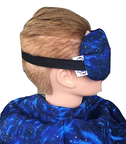 Eye Mask Lavender Eucalyptus, Sinus, Herbal Pack, Hot Cold Pack, Heat Wrap,Organic, Flax Seed, Microwave Therapy, Sleep Mask, Yoga Meditation Eye Pillow, Blue Celestial Star