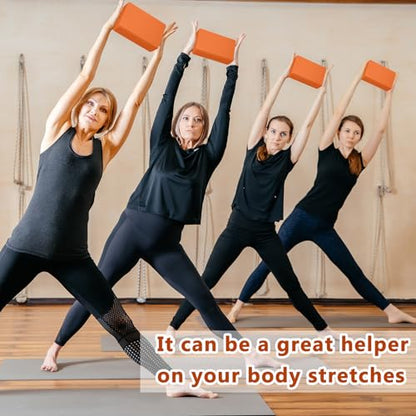 Honoson 20 Pcs Yoga Blocks Bulk 9''x6''x3'' High Density EVA Foam Blocks for Exercise Pilates Meditation, Lightweight Non-slip Surface, Improve Strength Balance Flexibility - color: Orange