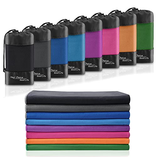 Your Choice Quick Dry Towel - Super Absorbent Microfiber for Gym, Travel, Camping | Ultra Compact & Lightweight - color: Dark Blue, size: XL (30 x 60" & 12 x 24" )