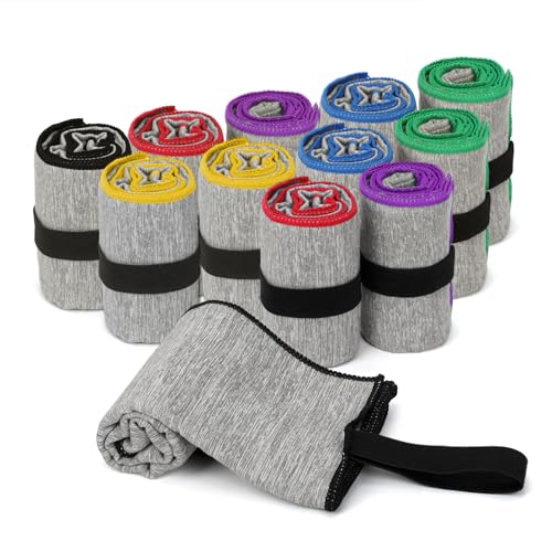 12 Pack Gym Towels Microfiber Fast Drying Men Women Workout Gear for Fitness Yoga Exercise Tennis Quick Dry Towel for Outdoor Running Riding Jogging Hiking Camping Fishing - color: 12pcs