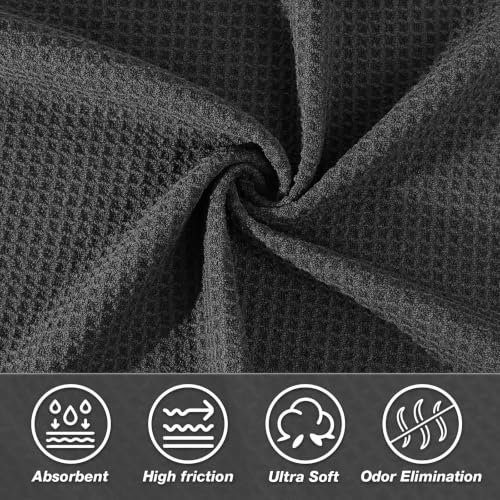 Hot Yoga Mat Towel, Non-Slip Grip Microfiber 24x72in - color: Black, size: 24 inch X 72 inch