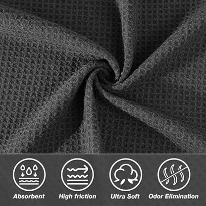 Hot Yoga Mat Towel, Non-Slip Grip Microfiber 24x72in - color: Black, size: 24 inch X 72 inch