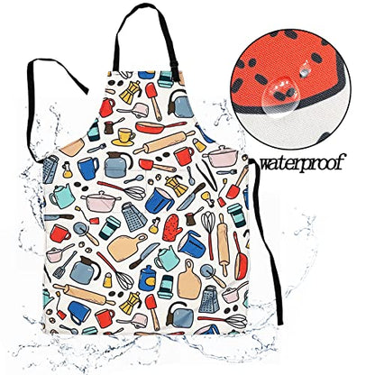 Adjustable Waterproof Apron Bib Apron with 2 Pockets Cooking Kitchen Aprons for Women Men Chef - color: Kitchen Apron