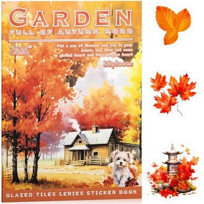 Autumn Filled The Garden Sticker Scrapbooking Supplies for Junk Journal, 20 Sheets PET Stickers - Vintage Journaling Stickers, Ephemera Sticker Book Pre Cut(TZ-009-003) - style: Autumn Filled The Garden