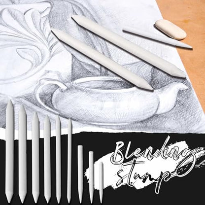 Fulmoon 432 Pcs Blending Stump and Tortillion Set Paper Art Blenders for Drawing Sketch Shading Pencil Oil Pastel Blender Tools Drawing Supplies for Artists Students and Beginners (Assorted) - style: Assorted
