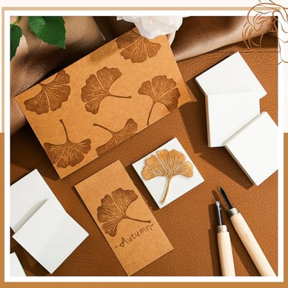 Frienda 24 Pcs 2" x 2" Rubber Carving Block Printmaking Stamp, White | Easy to Carve, for Printmaking, Stamp Making, DIY Crafting, Scrapbook, Painting, Soft Linoleum for Beginners, Professionals - color: White