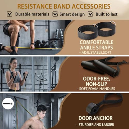Resistance Bands with Handles, Exercise Bands for Men & Women