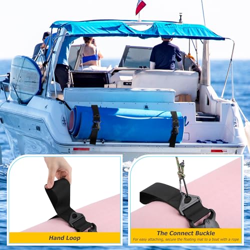 Enhon 2 Pack Floating Mat Straps Nylon with Quick Buckles, 94 Inch