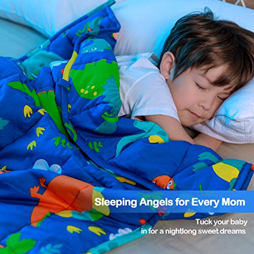 Sivio Cotton Weighted Blanket for Sleeping, 36"x48" 5 lbs, Blue Dinosaur - color: Blue Dinosaur, size: 36"x 48" 5lbs
