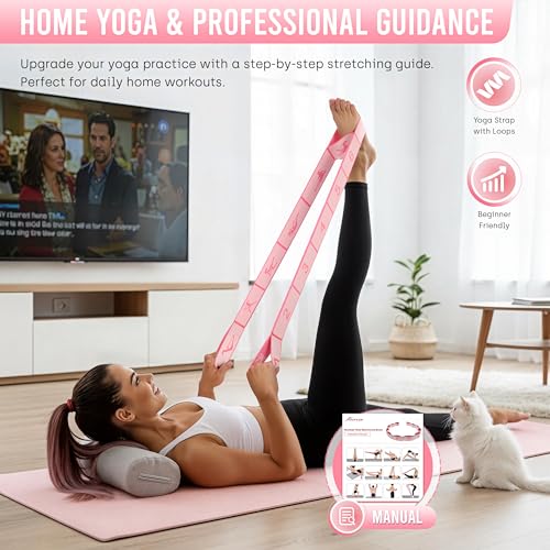 Resistance Bands, Stretch Band for Exercise, Physical Therapy, Rehab & Flexibility, Home Gym Equipment for Yoga, Pilates, Dance, Gymnastics, Number Loop Elastic Strap for Leg and Hip Stretches - color: 1-Pink