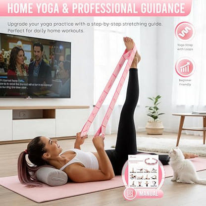 Resistance Bands, Stretch Band for Exercise, Physical Therapy, Rehab & Flexibility, Home Gym Equipment for Yoga, Pilates, Dance, Gymnastics, Number Loop Elastic Strap for Leg and Hip Stretches - color: 1-Pink