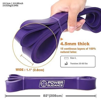 POWER GUIDANCE Pull Up Assist Bands - Stretch Resistance Band - Mobility Band - Powerlifting Bands - by Perfect for Body Stretching, Powerlifting, Resistance Training - color: purple