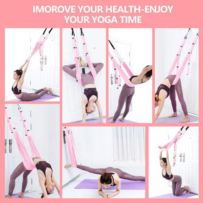 Leg Stretcher Strap Adjustable Fitness Strap Band for Waist Trainer Stretching Door Swing Flexibility Tensile Trainer with Carrying Pouch Back Bend Go Upside-Down for Yoga Practitioner Ballet Dancer Gymnastics Exercises - color: Pink
