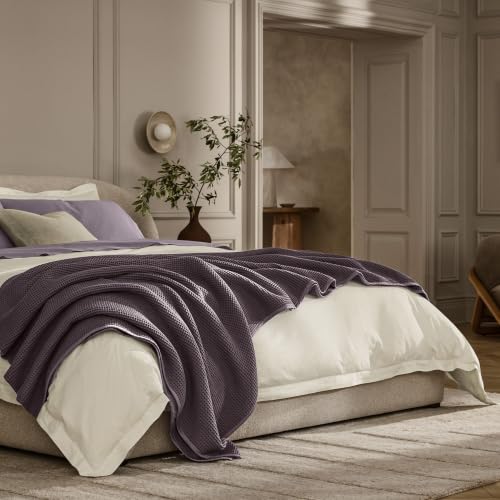 BOLL & BRANCH Waffle Bed Blanket, Twin/Twin XL, Deep Plum - color: Deep Plum, size: Twin/Twin XL