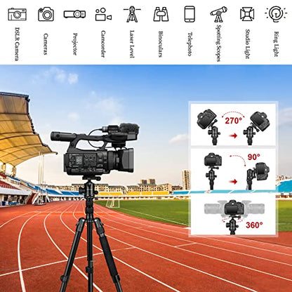 JOILCAN Tripod for Camera, 81" Camera Tripod Stand, 83 inches DSLR Tripods & Monopods, Heavy Duty Travel Tripod for Binoculars Laser Level Spotting Scope Telescope, Max Load 35lb - color: Black