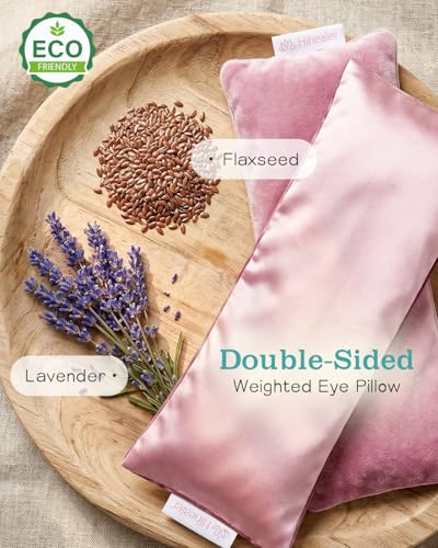 Hihealer Weighted Eye Mask for Sleeping, Lavender Eye Pillow for Spa Yoga - color: Dusty Rose