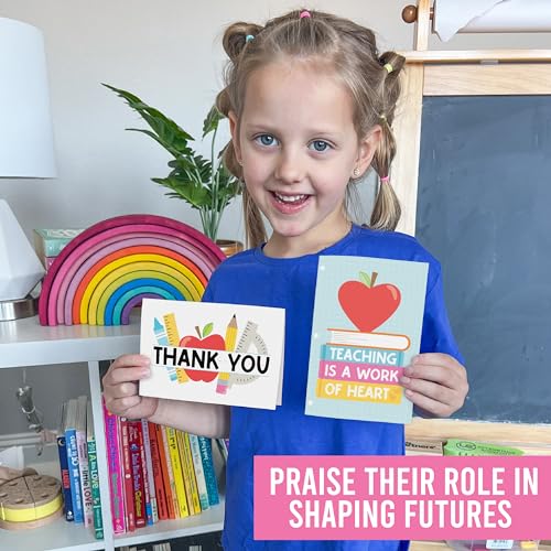 24 Teacher Thank You Cards with Envelopes Teacher Appreciation Cards Bulk - style: Pastel Pens