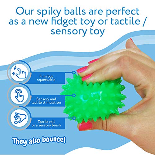 IMPRESA Spiky Stress Balls - Fidget Toys for Kids Gift Basket- Sensory Engagement & Sensory Toys - Party Favors & Bouncy Balls - Pack of 10 - size: 10 Pack