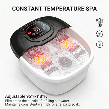 Foot Soaking Tub, Foot Spa Bath Massager with Heat, Bubbles