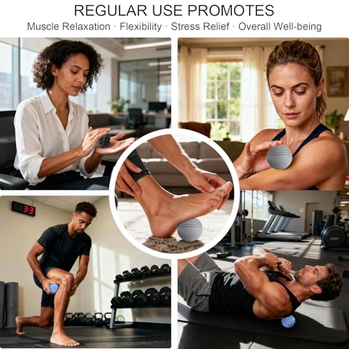 HODEMI Spiky Massage Ball Set, 3 Pack Spiky Ball, Ribbed Massage Ball & Trigger Point Ball for Deep Tissue Massage and Myofascial Release for Back, Neck, Hip, Shoulder and Foot with Mesh Bag - style: Classic Texture Set