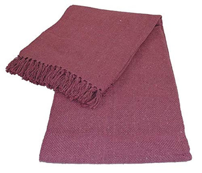 Kakaos Solid Color Cotton Yoga Blankets with Matching Tassels (Lavender) - color: Lavender