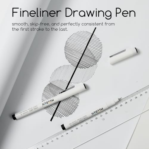 MEEDEN Micro Fineliner Drawing Pens: Fine Liner Pen 6 Pack, 0.3mm Black Waterproof Archival Ink for Sketching, Outlining, Illustration, Manga, Journaling and Everyday Drawing - Needle Nip - style: 0.3mm Needle Nib