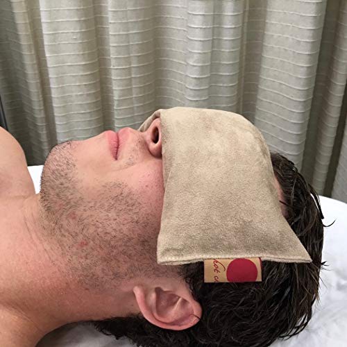 Eye Pillow Tan Ultra Suede Cherry Pit-Stone Pack, Microwavable Hot/Cold Compress, Sustainable Heat Pack, Moist Heat, Headache Pain Relief, Yoga Gift - color: Tan