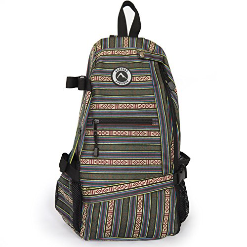AURORAE Yoga Mat/Gym/Pickleball Cross-body Sling Back Pack. Mat sold separately - color: Green Stripe