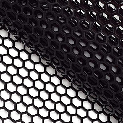 AggAuto Universal 40"x13" Car Grill Mesh Honeycomb 6mm Spacing 1mm Black | Aluminum Alloy Automotive Grille Insert Bumper, One of the Most Multifunctional Shape Grids 100x33cm - size: 6x1mm Honeycomb - Black